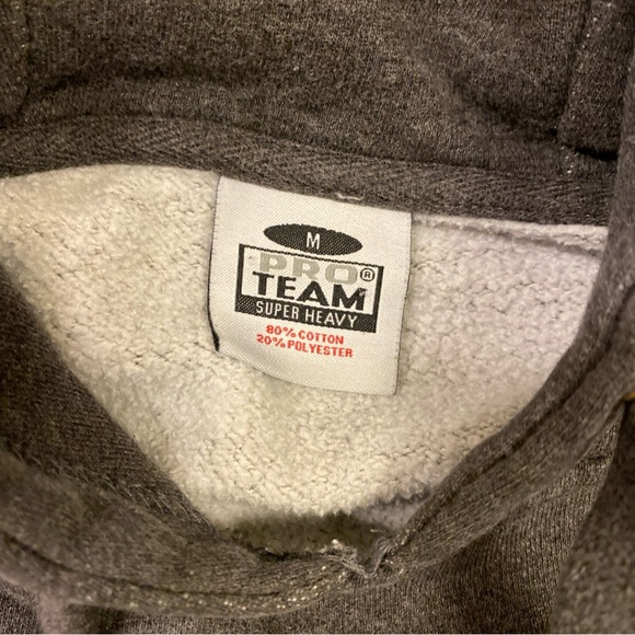 Pro Team Hoodie Pullover Gray M Measurement Good Condition - Picture 4 of 5